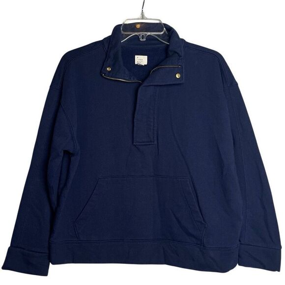 A New Day Navy Blue 1/2 Zip Sweatshirt Medium - Picture 1 of 9